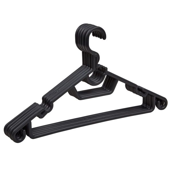 20 Pack Plastic Clothes Hangers Black