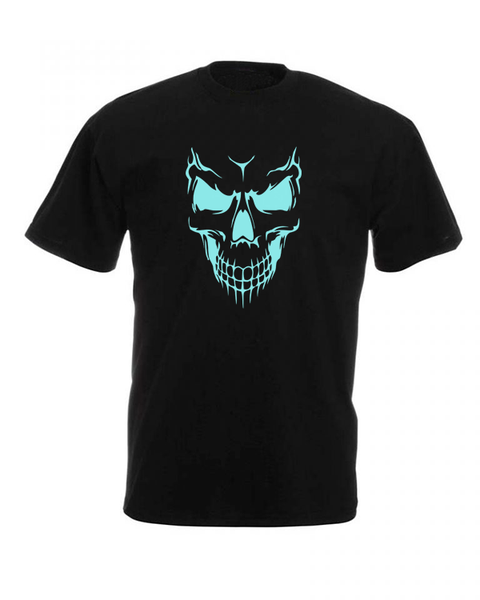 JuiceBubble Scary Skull Face Mens T-Shirt -Black