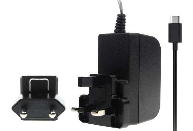 Raspberry Pi 4 Model B PSU, USB-C, 5.1V, 3A, UK/EU Plugs, Black