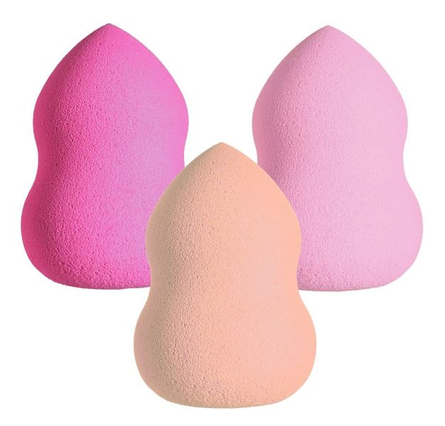 Set of 3 Cosmetic Blending Makeup Sponges (Pink, Light Pink and Beige)