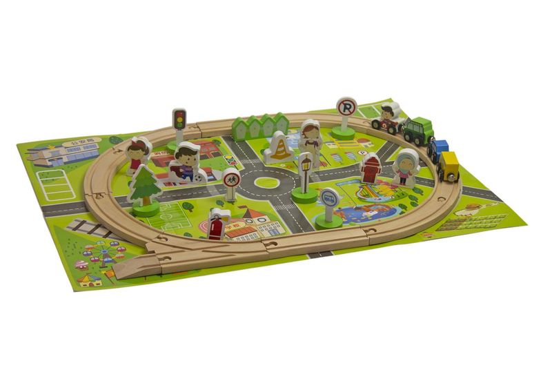 Jeronimo 36 Piece Wooden Train Set - Steeples