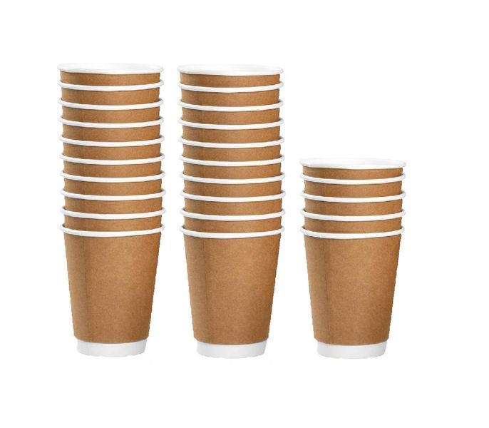 Disposable Paper 350 ml Coffee Cups and Lids - Pack of 25