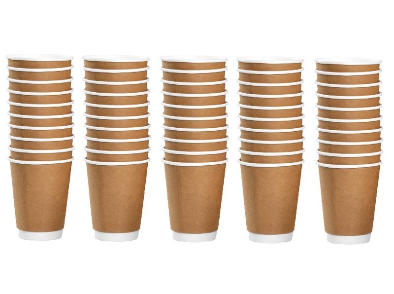 Disposable Paper 350 ml Coffee Cups and Lids - Pack of 100