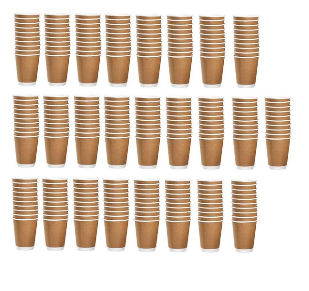 Disposable Paper 350 ml Coffee Cups and Lids - Pack of 100
