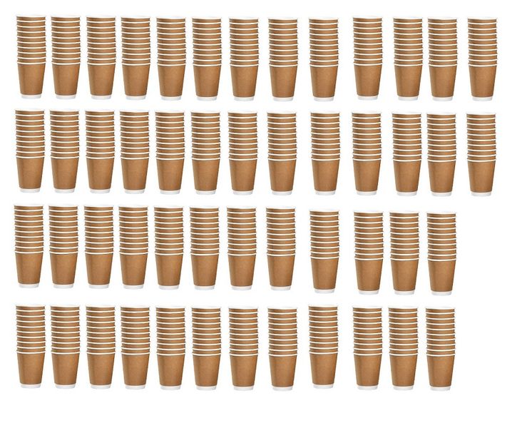Disposable Paper 350 ml Coffee Cups and Lids - Pack of 100