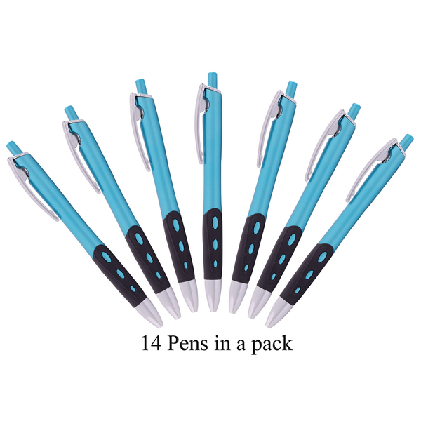 14 Teardrop Pens in a Pack. with Black German Ink - Blue