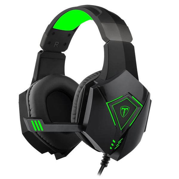T-Dagger Rocky 3.5mm &amp; USB Backlight Gaming Headset &amp; Mic - Black &amp; Green
