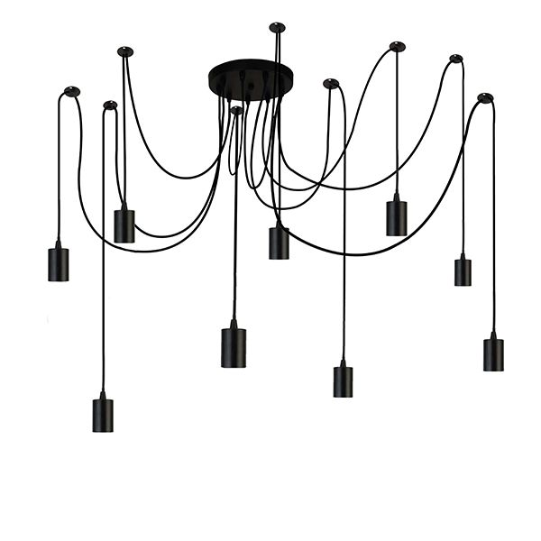 The Lighting Warehouse - PND Squido 9Light Black - 21330L