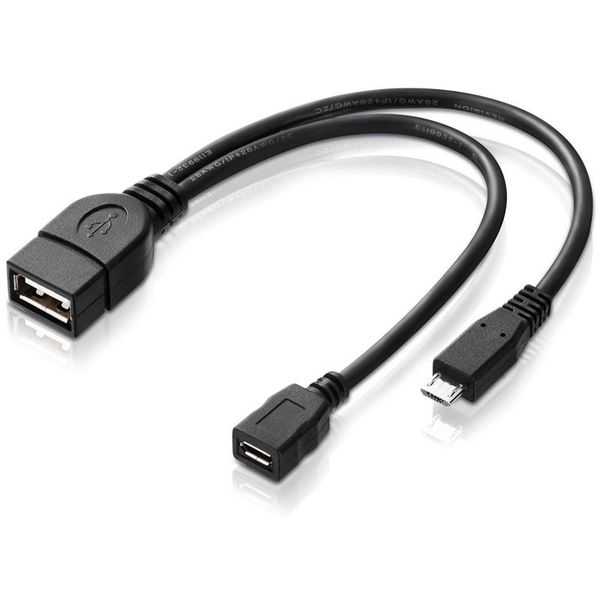 Micro USB Host OTG Cable with Micro USB Power connector (20cm)