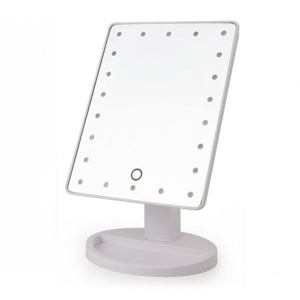 Large Vanity Makeup Mirror with LED Light - White