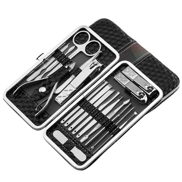 DHAO-Nail Clippers Set 18 Piece Stainless Manicure Pedicure Kit Nail Tools