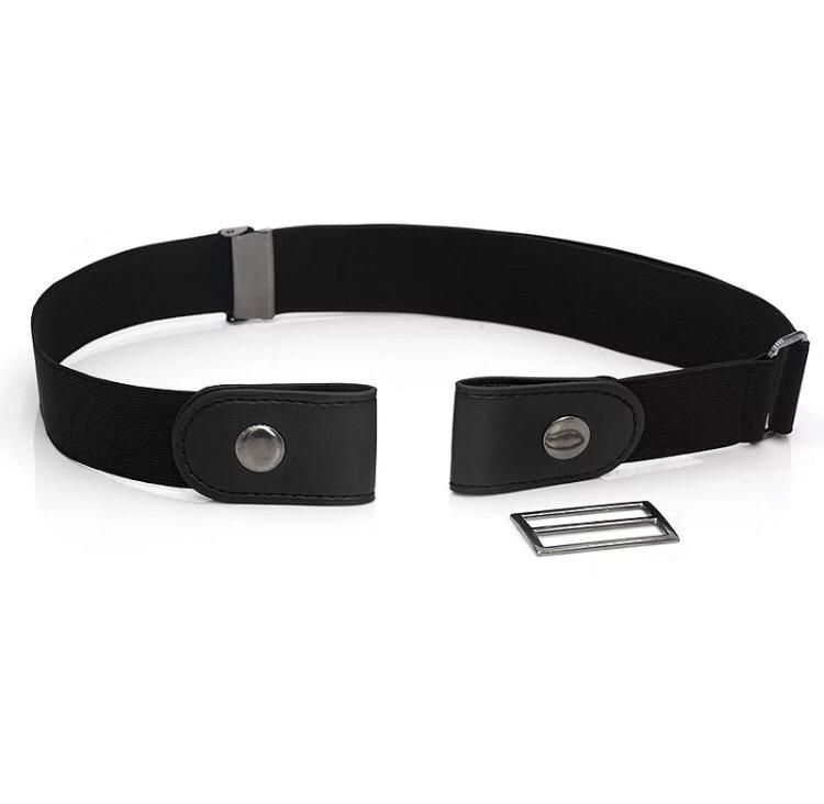 Buckleless Elastic Stretch Belt For Women & Men Elastic Waist - Black ...