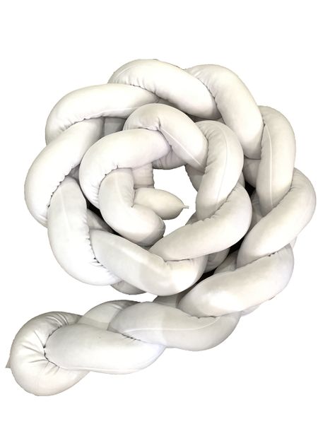 Braided Cot Bumper - 4m White