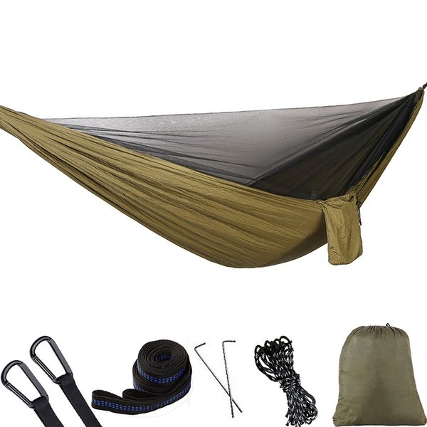 Portable Parachute Hammock with Mosquito Net (Army Green)
