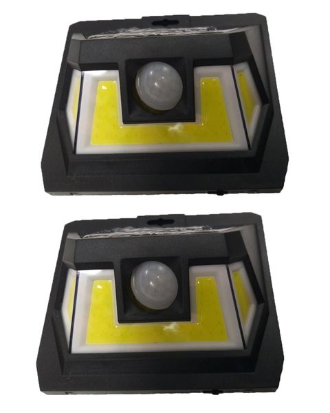Set of 2: Intelligent Solar Powered Wall Mounted Motion Sensor COB LED Lamp