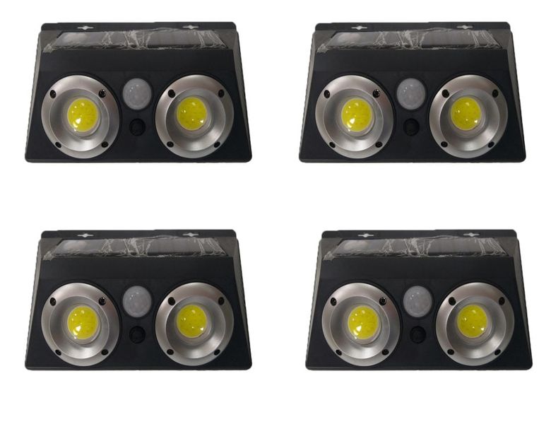 SET of 4, Double Beam Solar Powered Wall Mounted Motion Sensor COB LED Lamp
