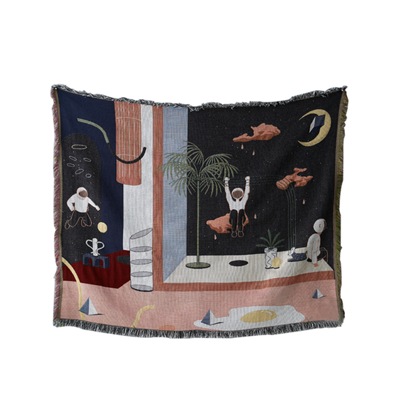 Space Jacquard Line Blanket