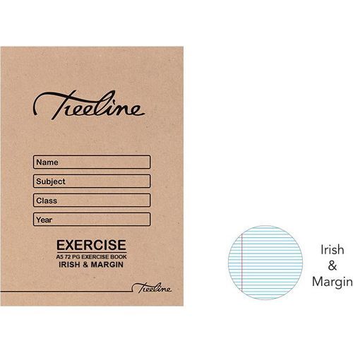 Treeline Exercise Books A5 72 pg Irish &amp; Margin (Pack of 20)