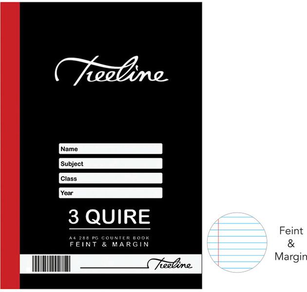 Treeline Hard Cover Counter Books 3 Quire A4 288 pg - F&amp;M (Pack of 5)