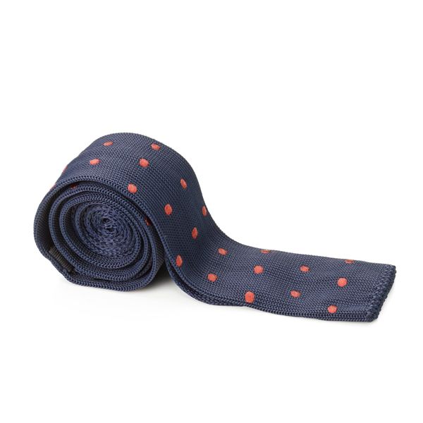Pink with White Polka Dots Knit Tie