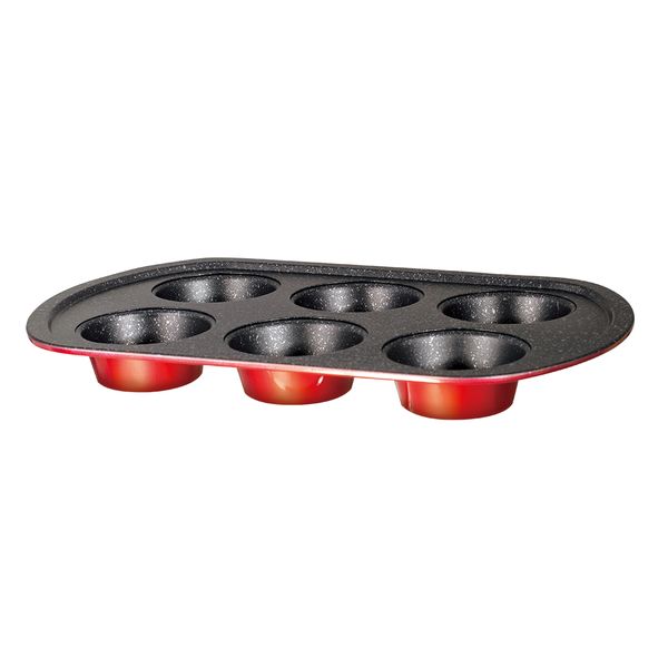 Berlinger Haus 6-Cup Titanium Coating Muffin Pan - Burgundy Metallic
