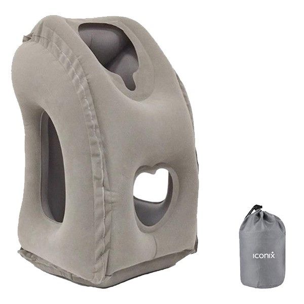 Iconix Inflatable Travel Pillow with Head &amp; Arm Rests