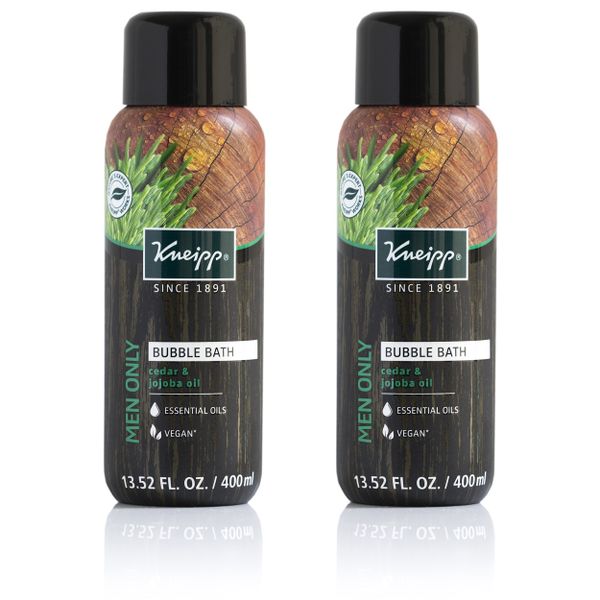 Kneipp Bubble Bath - Men Only with Cedar &amp; Jojoba Oil - 400 ml Set of 2