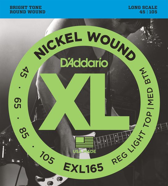 D'Addario EXL165 Nickel Wound Long Scale Bass Strings 45-105 Gauge