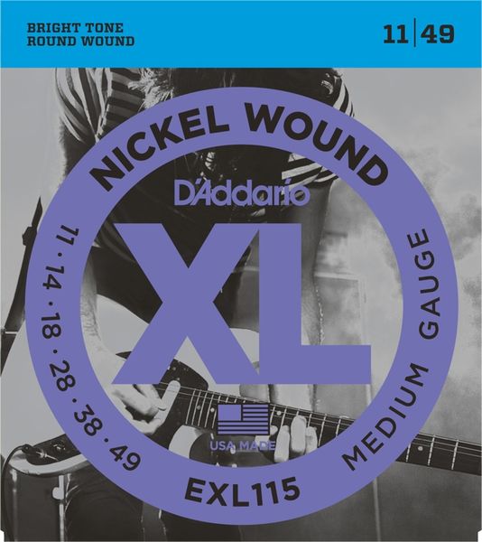 D'addario EXL115 Nickel Wound Medium Electric Strings 11-49 Gauge