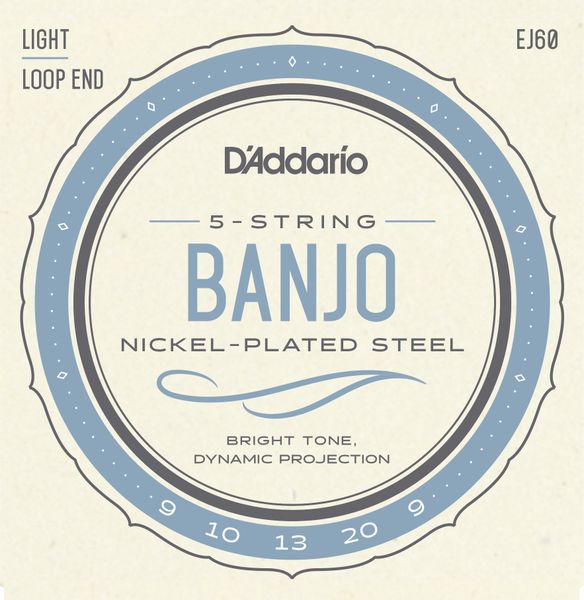 D'Addario EJ60 5-String Nickel Banjo Strings 9-20 Gauge