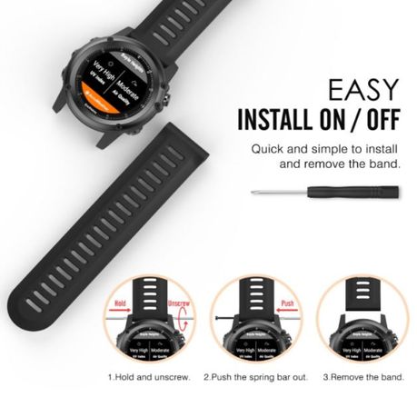 Soft Silicone Strap for Garmin Fenix 3 / 3 HR / 5X / 5X Plus / 6X – North  Street Watch Co.