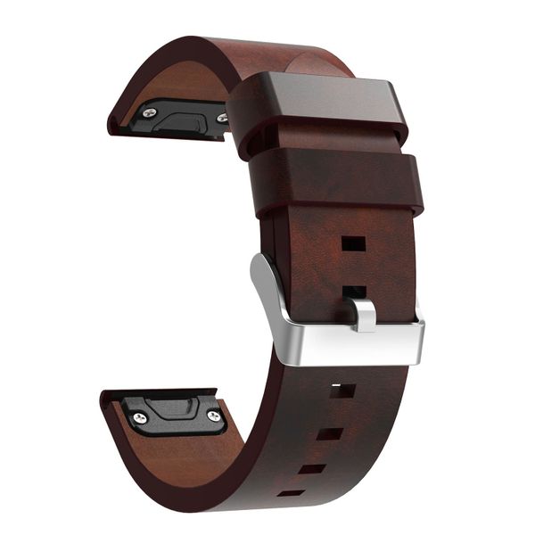 Quickfit Replacement Accessory Leather Band Garmin Forerunner 945 - Brown