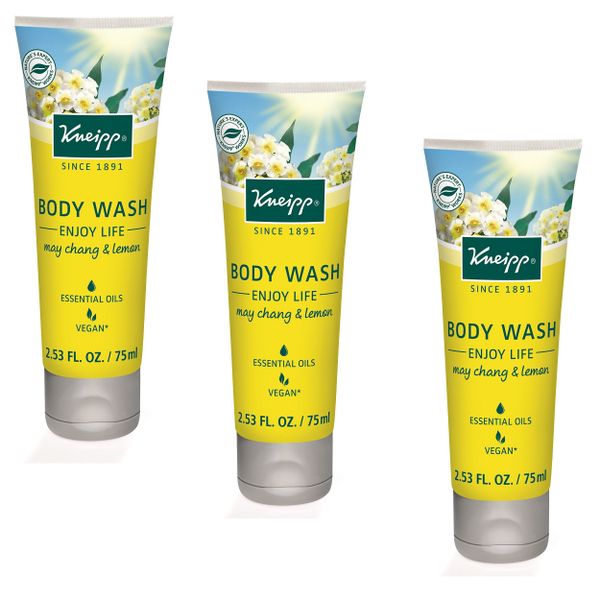Kneipp Body Wash - Enjoy Life with May Chang &amp; Lemon - Mini 75ml - Set of 3