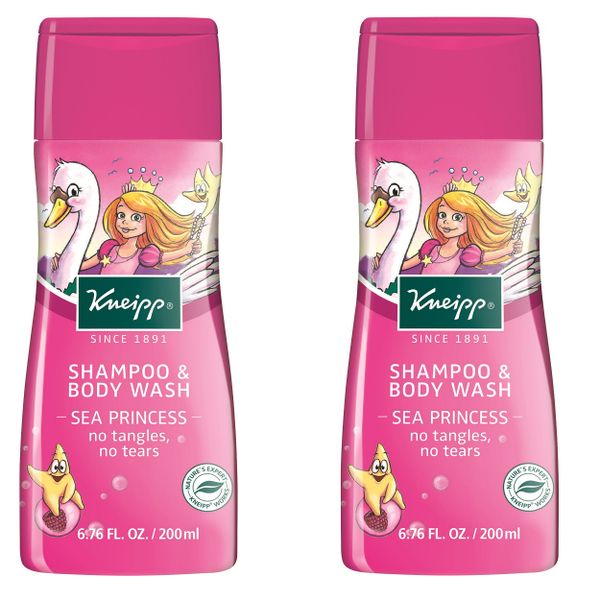 Kneipp Body Wash &amp; Shampoo - Raspberry Sea Princess - 200 ml - Set of 2