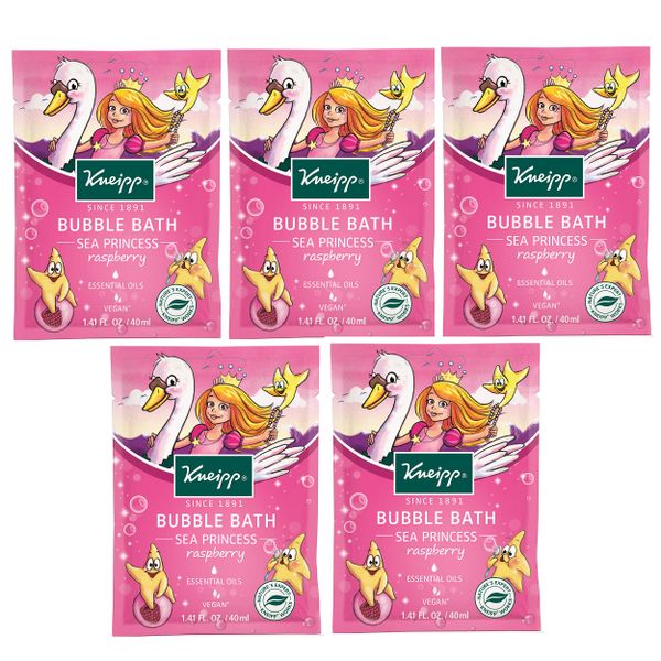 Kneipp Bubble Bath - Raspberry Sea Princess for Kids - 40 ml Sachet x 5