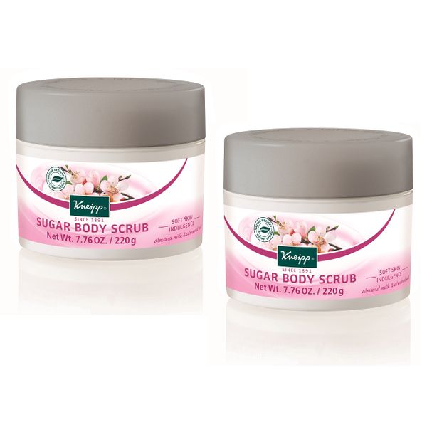 Kneipp Sugar Body Scrub - Soft Skin Indulgence Almond Milk &amp; Oil - 220g x 2