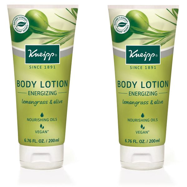Kneipp Body Lotion - Energizing Lemongrass &amp; Olive - 200ml Set of 2