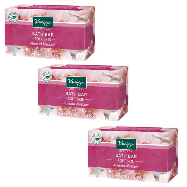 Kneipp Bath Bar - Soft Skin with Almond Blossom - 135g - Set of 3