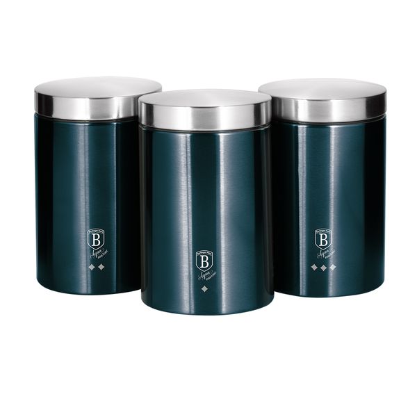 Berlinger Haus 3-Piece Premium Canister Set - Metallic Aquamarine Edition