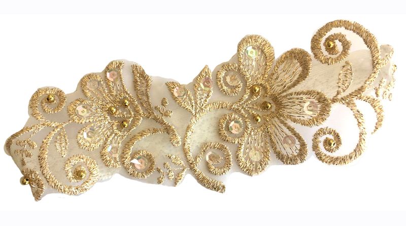 Gold Spray Rose Garter