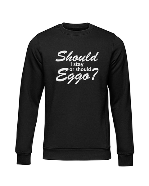JuiceBubble Should I Stay Or Should Eggo Sweater -Black