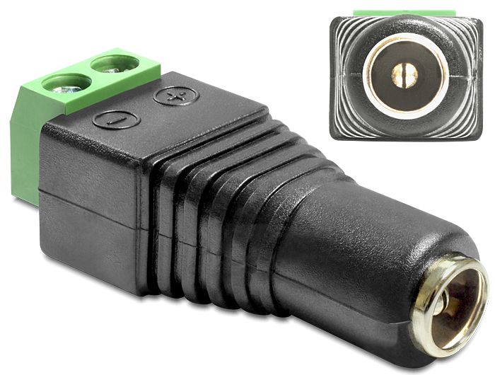 Delock Dc 2.5 X 5.5mm F Terminal Block (65485)