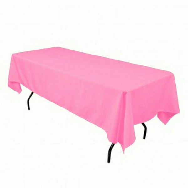 SAER 10 Seater Rectangular Short Pink Tablecloth