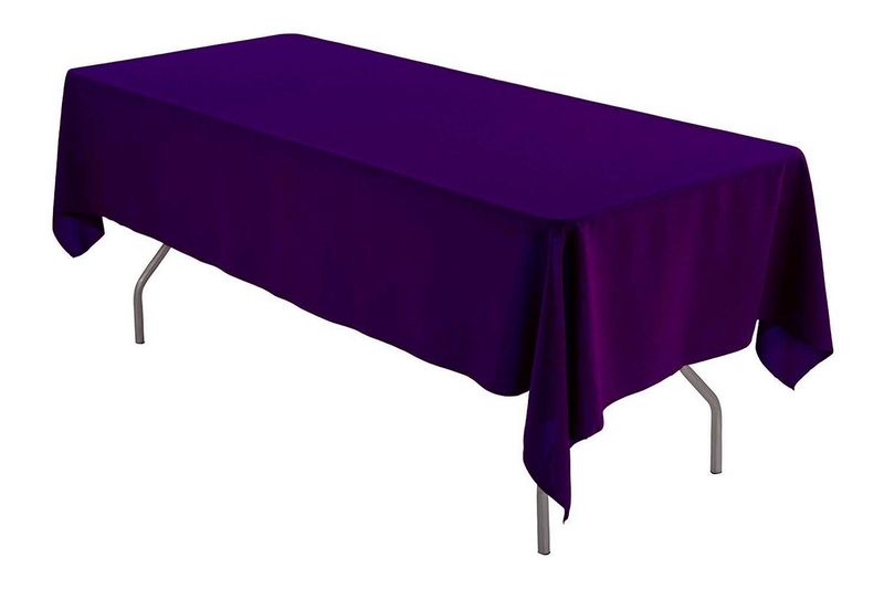 SAER 10 Seater Rectangular Short Purple Tablecloth