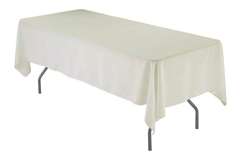 SAER 10 Seater Rectangular Short Ivory Tablecloth