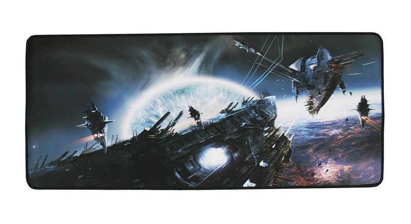 Extra Large Gaming Mousepad Space Scene Black