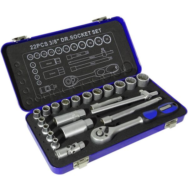 Major Tech Ratchet Socket Spanner Set 22pce (RSS22)
