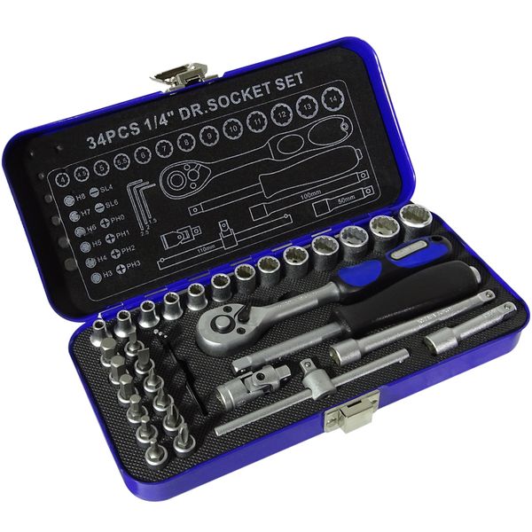 Major Tech Ratchet Socket Spanner Set 34pce (RSS34)