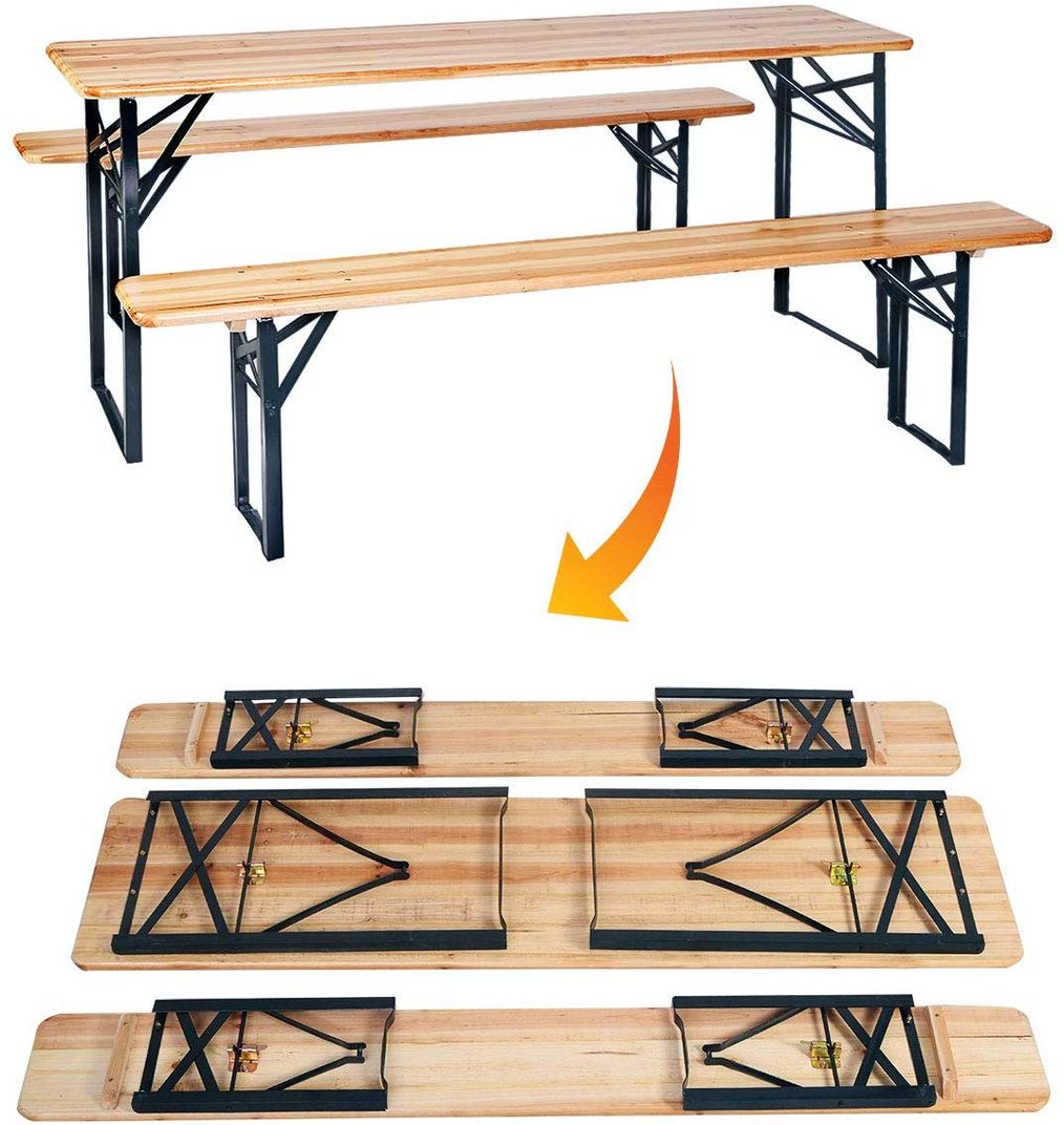 folding beer table and bench set