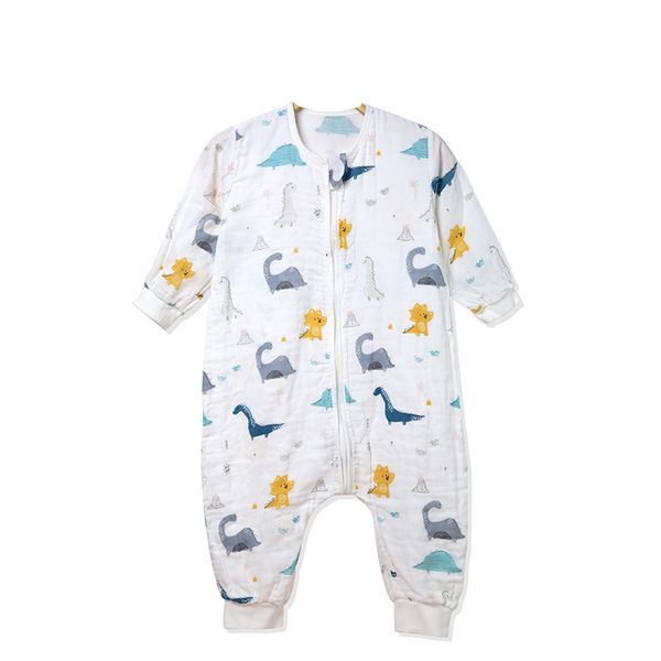 Olive Tree - 4 layer muslin split leg summer sleeping bag - Dinosaur